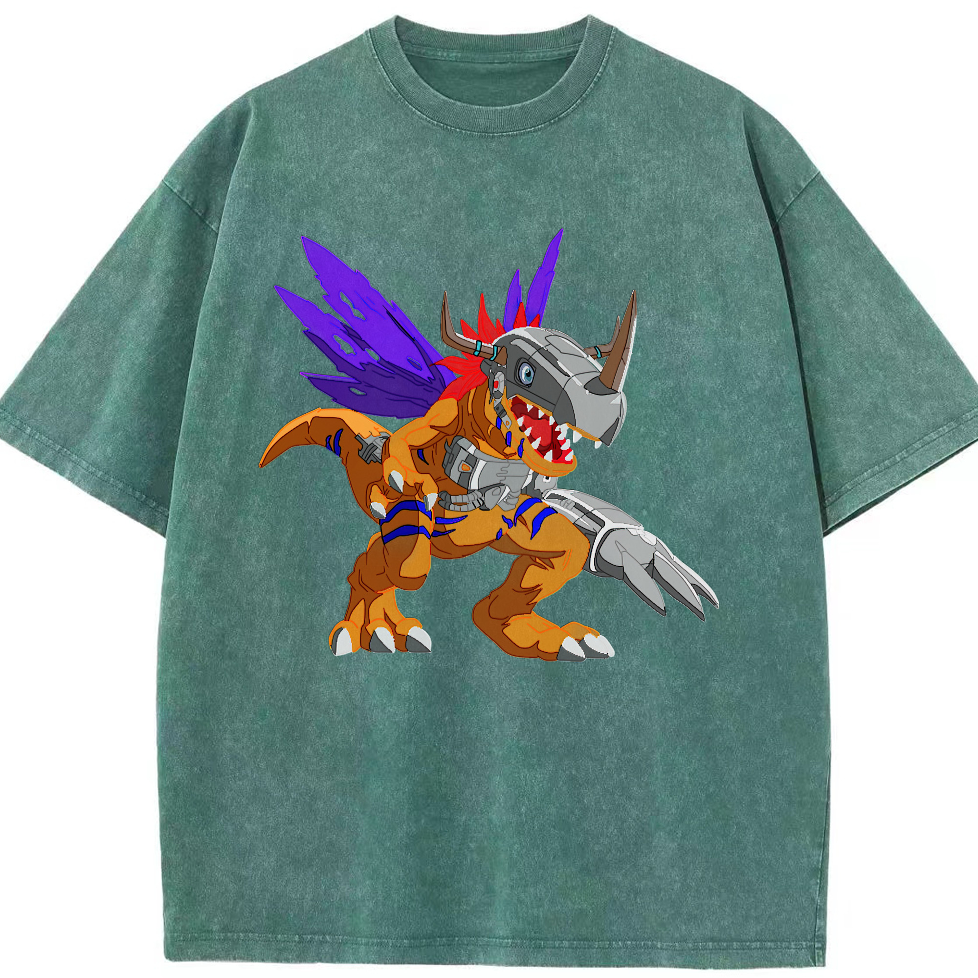 （画像用） Digimon デジタルモンスター/デジモン 綿100% ヴィンテージ風 半袖Tシャツ（フロントプリント）